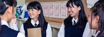 School-age children speaking English together